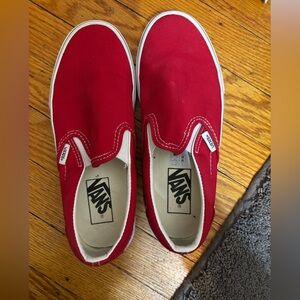 Vans classic slip on red shoes